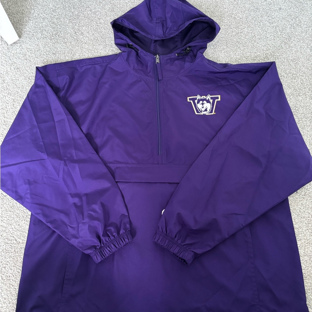 Champion UW Huskies Purple Hooded Windbreaker Jacket